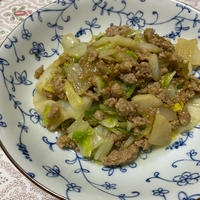 いの一番を使ってひき肉と白菜のオイスターマヨ炒め