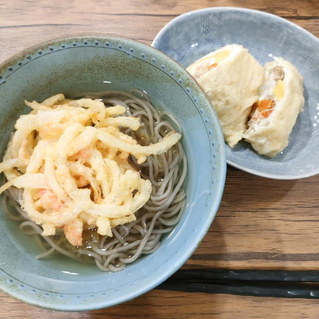朝からかき揚げそば食べました＼(^o^)／