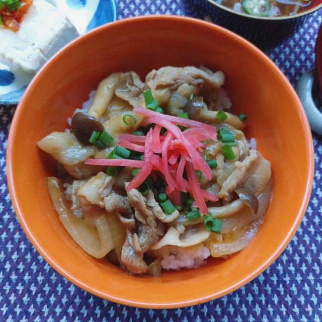 豚バラで丼作ってみた!!