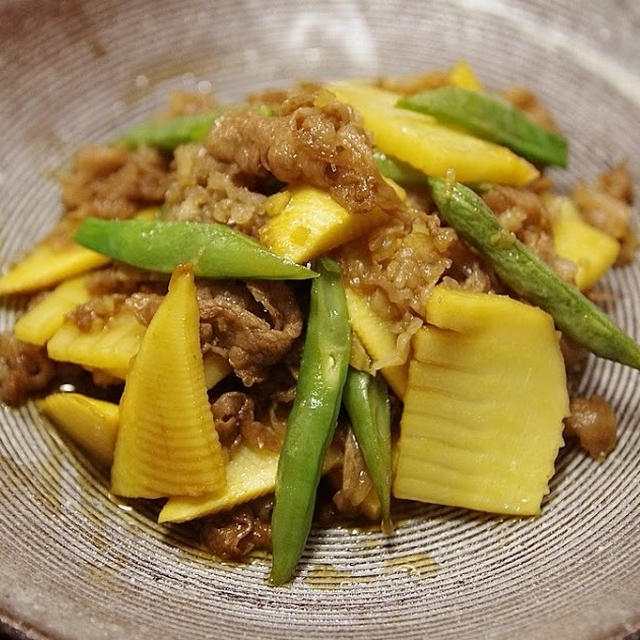 タケノコと牛肉の甘辛炒め