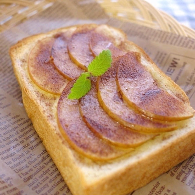 カカオ風味のりんごトースト