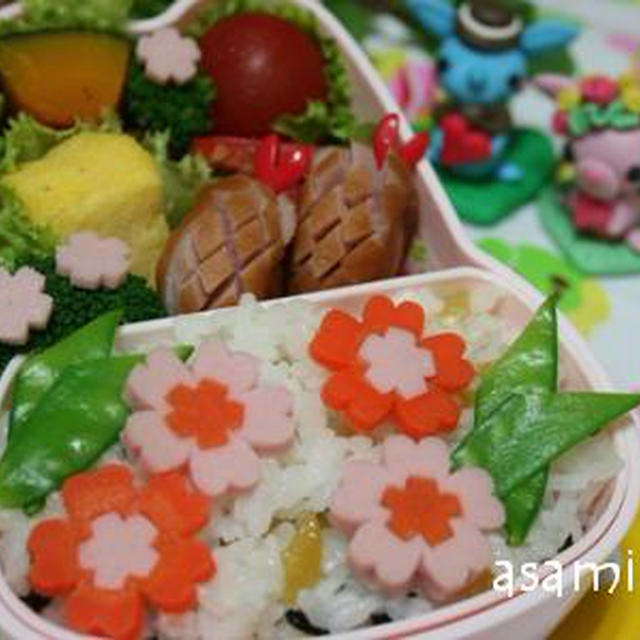 お花のお弁当。(キャラ弁)