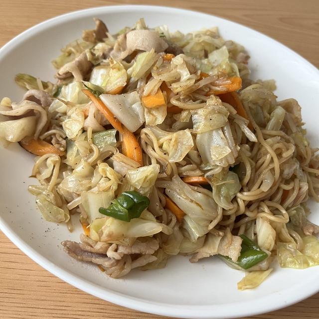一人分の焼きそばはこのぐらい