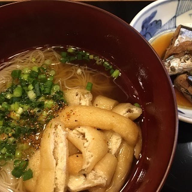 きつねにゅう麺とようやくビーフシチュー