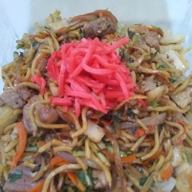 関西風焼きそば(=^・^=)♪