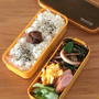 甘辛味で冷めてもおいしい！イカとピーマンのガーリック甘辛焼きがメインのお弁当。