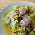 白菜と鶏もも肉の酒蒸し和風スープ