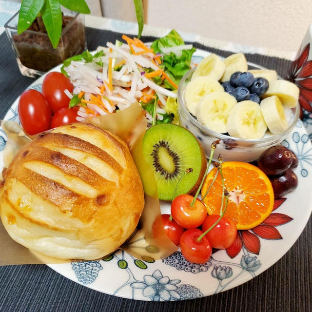 2020/6/19*ええ、満腹ですわの朝プレート*
