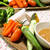 彩り野菜のバーニャカウダ / チャーテとエリンギの豆乳スープ