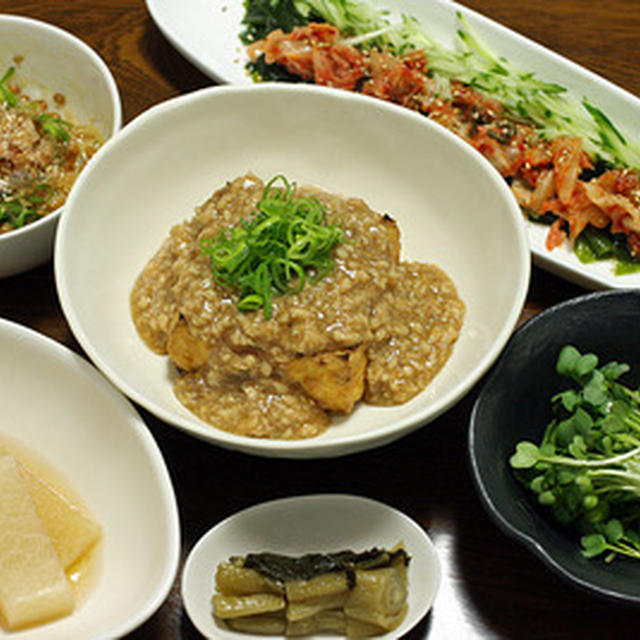 厚揚げの鶏そぼろあんかけ