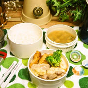 「豚肉とキャベツのオイマヨ炒め＆アサリのお味噌汁弁当」deゆーたんのランチ
