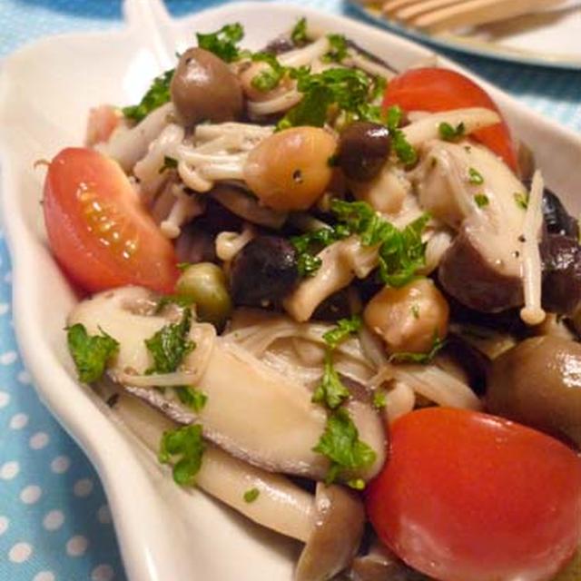 デリ風☆きのことお豆の簡単アンチョビマリネ！！
