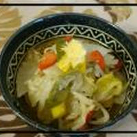 本きざみ粗切り生しょうがで食べる野菜炒め