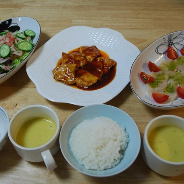 昨夜は鶏のケチャップソテーなど～