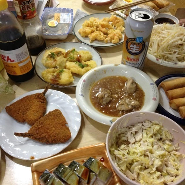 エビ天・春巻き・鯖寿司・鯵フライなど