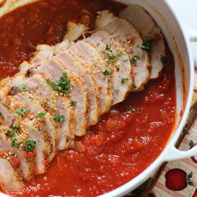 ユニロイで時間をかけてコトコト【豚肉のトマト煮】レシピ