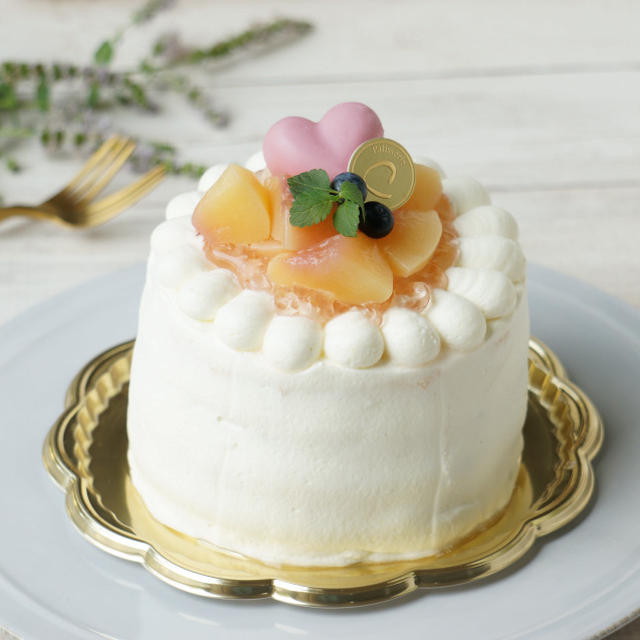 桃のコンポートケーキ