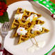 簡単朝ごはん！クリスマスツリー風抹茶ワッフルで「串ごはん」☆ホットケーキ...