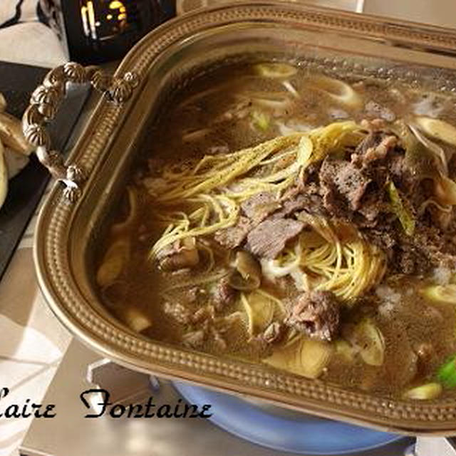 牛肉たっぷり鍋ラーメン＆お揚げピザ