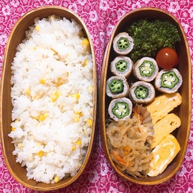 20170626オクラの肉巻き弁当