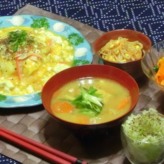 カニ豆腐で天津飯♪♪