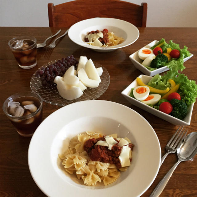 週末の朝パスタ