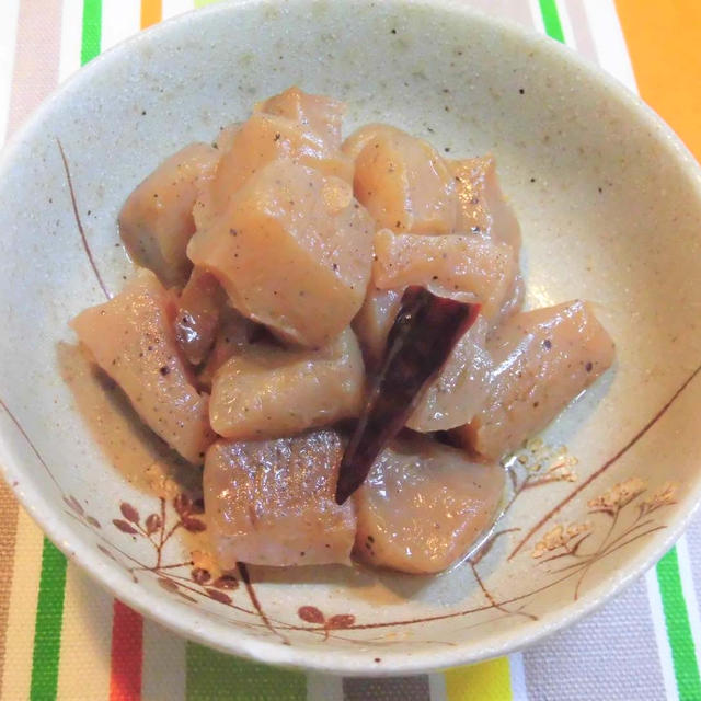 くもりときどき晴れのち雪　　こんにゃくの炒め煮