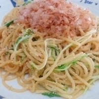 おかかたっぷり☆めんたい水菜パスタ