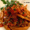 唐辛子入りパスタ　フィレヤの甘～い玉ねぎソース