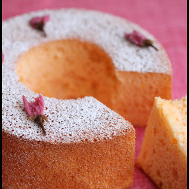 ひな祭りにも ホットケーキミックスで簡単 桜のシフォンケーキ By 山本リコピンさん レシピブログ 料理ブログのレシピ満載