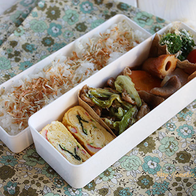 きゃべつの生姜焼きと野菜おでんな部活弁当。とロールかつ弁当。…せっかく作ったのに＞＜
