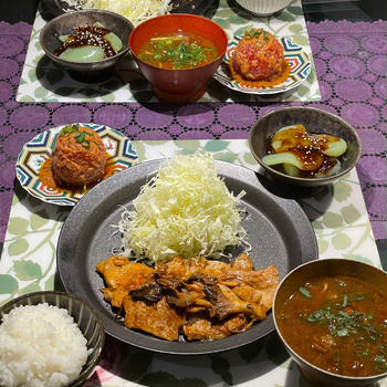 豚しょうが焼きの献立