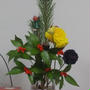 お正月に飾った花、ラナンキュラスの観察　と茹で卵