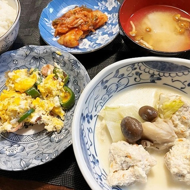 抹茶の京ばぁむ＆白菜と肉団子の飛鳥鍋風煮物