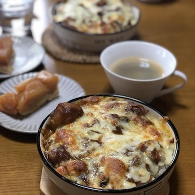 残りカレーでガーリック焼きカレー