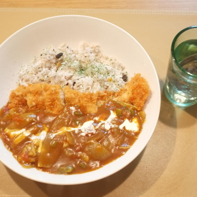 息子ちゃんの夕食☆チキンカツカレー♪