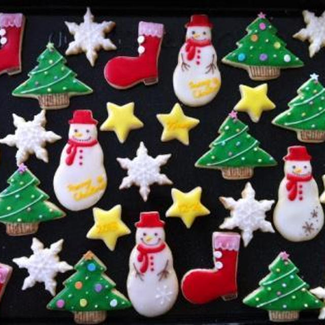 クリスマス アイシングクッキー 雪の結晶 雪だるま ツリー ブーツ By Manaママさん レシピブログ 料理ブログのレシピ満載