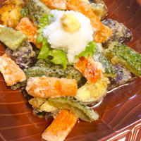八方だしでいただくお野菜の揚げ浸し
