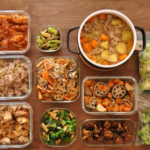 調理2時間以内で作る♡作りおき7品＆炒めおき2品＆茹でおき2食材。