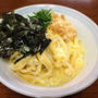 朝の麺は「海苔たっぷり釜玉うどん」