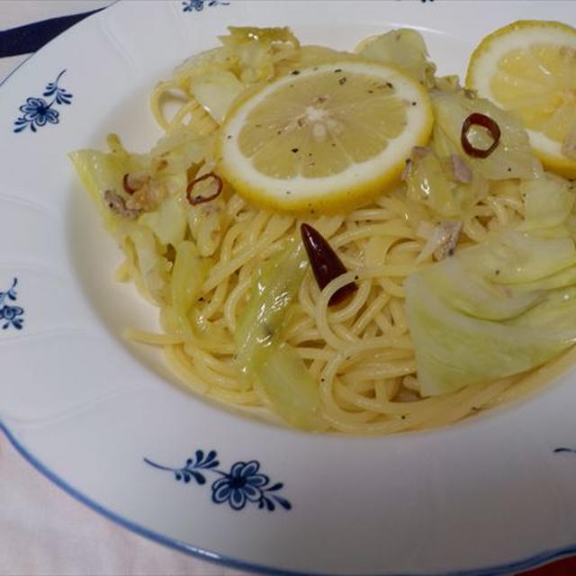 アンチョビとキャベツのレモンスパゲティ