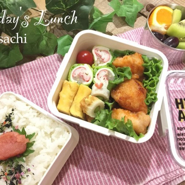 息子の✳︎鶏肉の甘酢あん弁当♡