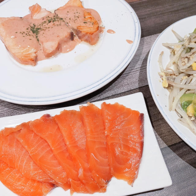 今夜は奮発！サーモンで晩ご飯でした(^^)