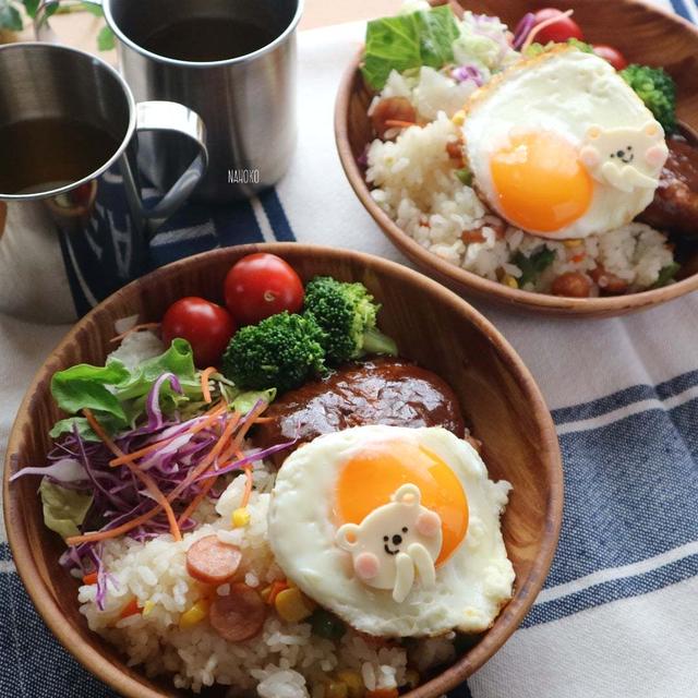 とある日の兄弟ご飯☆ハンバーグランチ