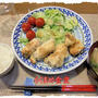 オーブンで焼く【椎茸肉巻きフライ＆玉葱フライ】定食♪