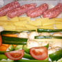 サルシッジャ(生サラミ)と野菜のオーブン焼き