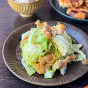 焼き鳥屋をイメージして☆春キャベツと鶏皮のうまタレ和え