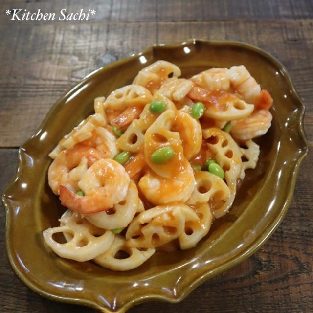 えびとれんこんの甘酢あんがらめ♡【#簡単レシピ#おかず】