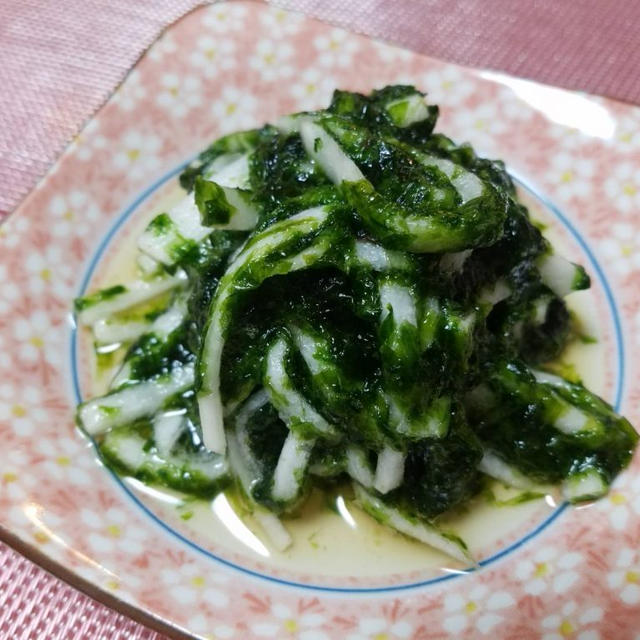 韓国定番の人気常備菜　生青のり酢の物レシピ　－－　パレ　ムチム（파래무침）