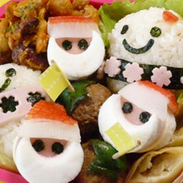 クリスマスだからね♪雪だるま＆サンタさん弁当